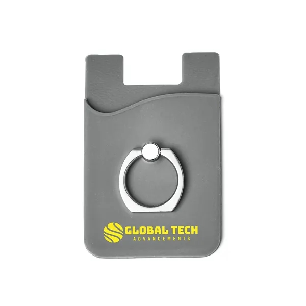 Silicone Card Holder with Metal Ring Phone Stand - Silicone Card Holder with Metal Ring Phone Stand - Image 6 of 12
