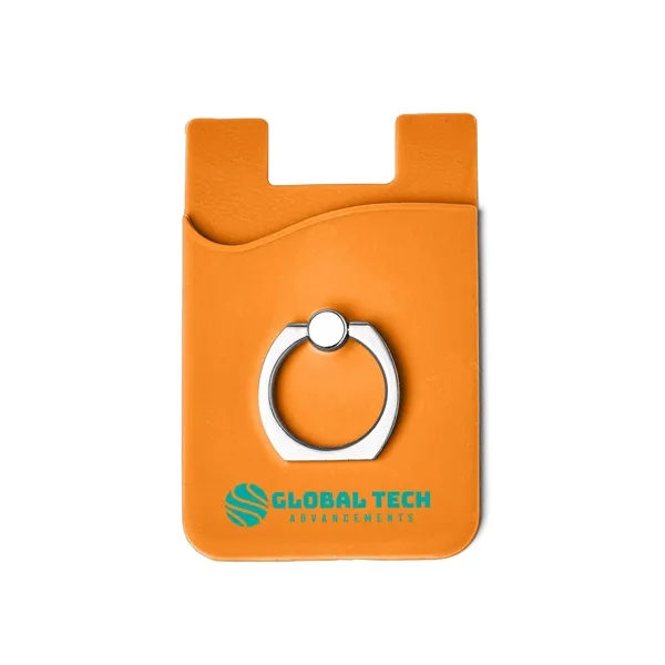 Silicone Card Holder with Metal Ring Phone Stand - Silicone Card Holder with Metal Ring Phone Stand - Image 9 of 12