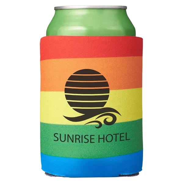 Prime Line. b.free Rainbow Pride Folding Can Cooler. - Prime Line. b.free Rainbow Pride Folding Can Cooler. - Image 1 of 2