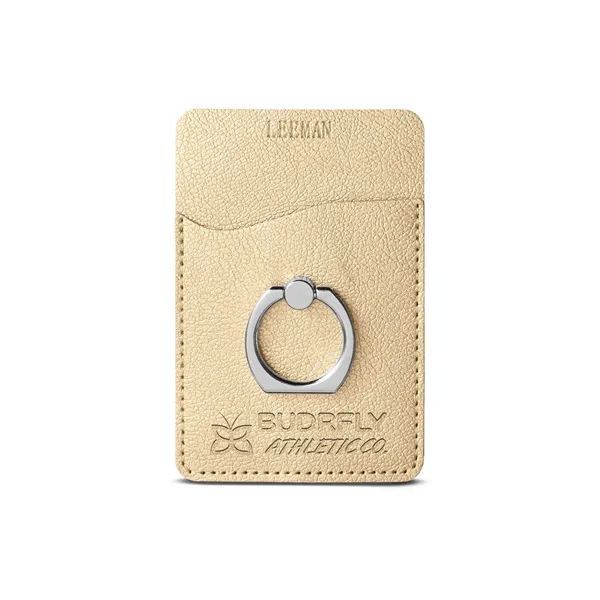 Leeman Shimmer Card Holder With Metal Ring Phone Stand - Leeman Shimmer Card Holder With Metal Ring Phone Stand - Image 5 of 5