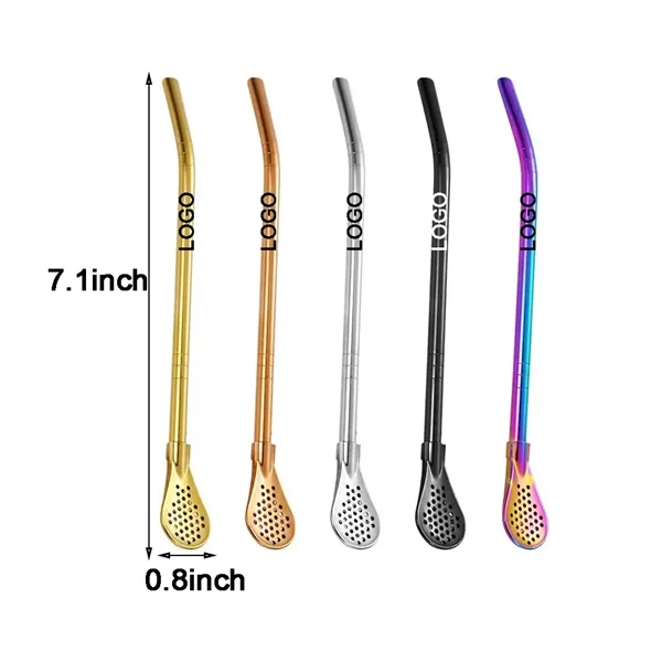 Custom Removable 2 in 1 Stainless Steel Filter Straw Spoon - Custom Removable 2 in 1 Stainless Steel Filter Straw Spoon - Image 0 of 3