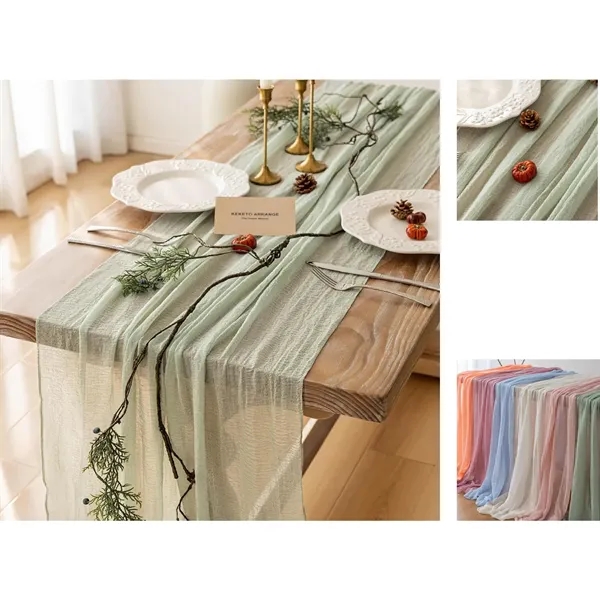 Rustic Boho Cheesecloth Table Runner - Rustic Boho Cheesecloth Table Runner - Image 0 of 6