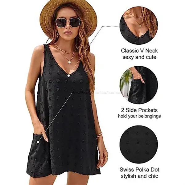 Women's Casual Swiss Polka Dot Summer Dress - Women's Casual Swiss Polka Dot Summer Dress - Image 11 of 21