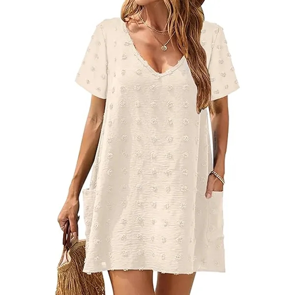 Women's Casual Swiss Polka Dot Summer Dress - Women's Casual Swiss Polka Dot Summer Dress - Image 12 of 21