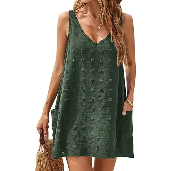 Women's Casual Swiss Polka Dot Summer Dress - Women's Casual Swiss Polka Dot Summer Dress - Image 15 of 21