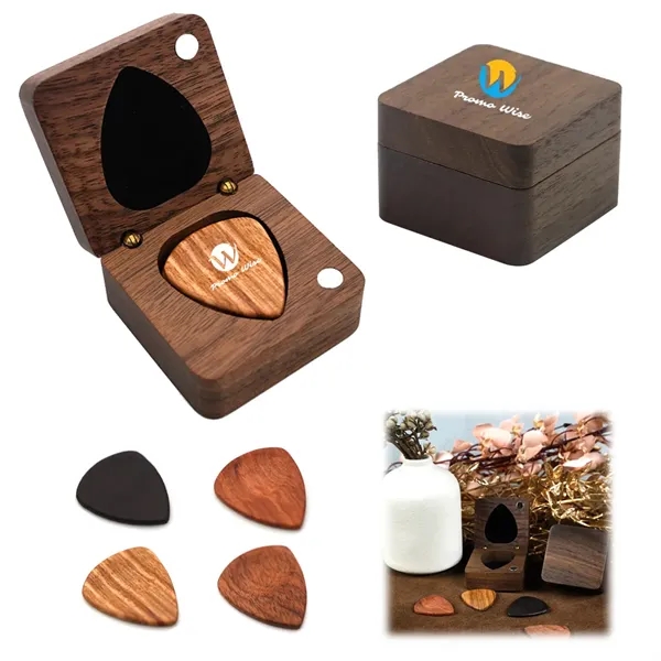 Magnetic Sturdy Wood Guitar Picks With Storage Case Walnut - Magnetic Sturdy Wood Guitar Picks With Storage Case Walnut - Image 0 of 8