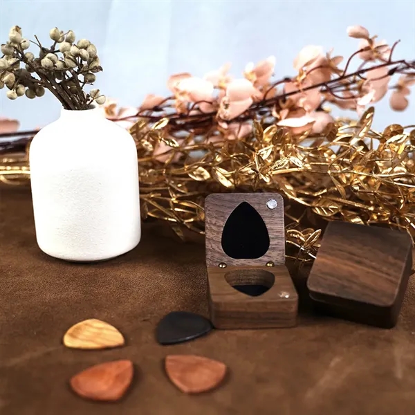 Magnetic Sturdy Wood Guitar Picks With Storage Case Walnut - Magnetic Sturdy Wood Guitar Picks With Storage Case Walnut - Image 7 of 8