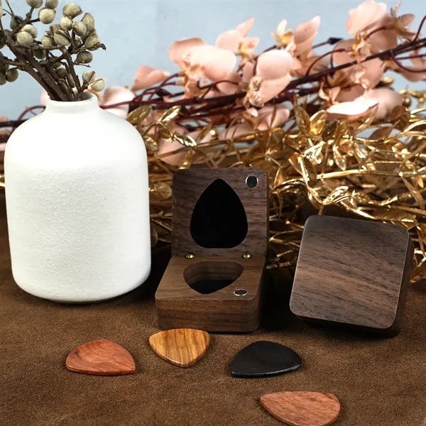 Magnetic Sturdy Wood Guitar Picks With Storage Case Walnut - Magnetic Sturdy Wood Guitar Picks With Storage Case Walnut - Image 3 of 8