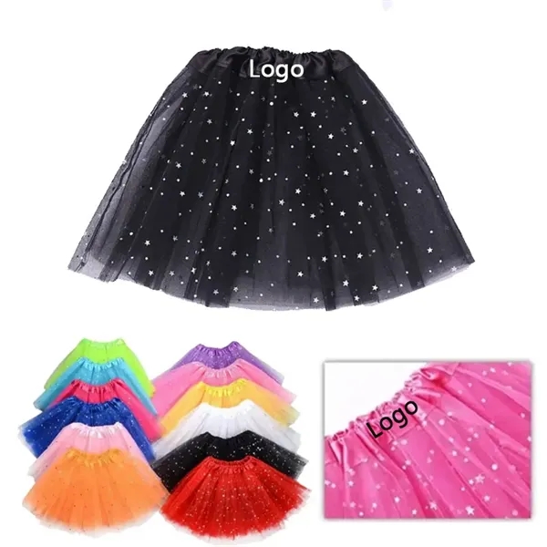 Girls Layered Stars Sequins Tutu Skirt Ballet Dance Dress - Girls Layered Stars Sequins Tutu Skirt Ballet Dance Dress - Image 0 of 4
