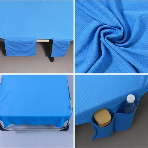 Portable Microfiber Beach Lounge Chair Towel W/ Side Pockets - Portable Microfiber Beach Lounge Chair Towel W/ Side Pockets - Image 4 of 5