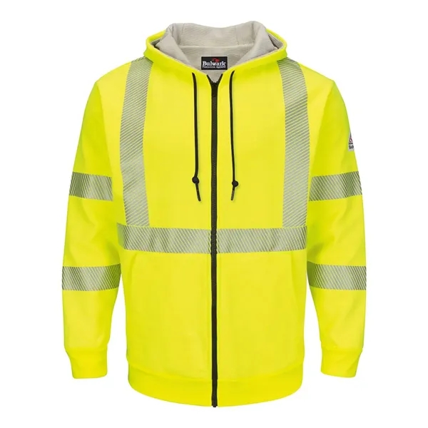 Bulwark Men's Hi-Visibility Zip-Front Hooded Fleece Sweat... - Bulwark Men's Hi-Visibility Zip-Front Hooded Fleece Sweat... - Image 2 of 2