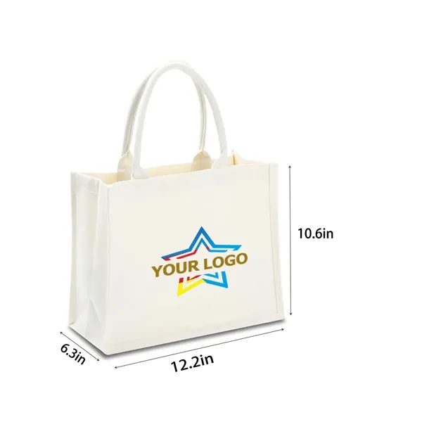 Custom Burlap Film Covered Canvas Tote Bag - Custom Burlap Film Covered Canvas Tote Bag - Image 1 of 4