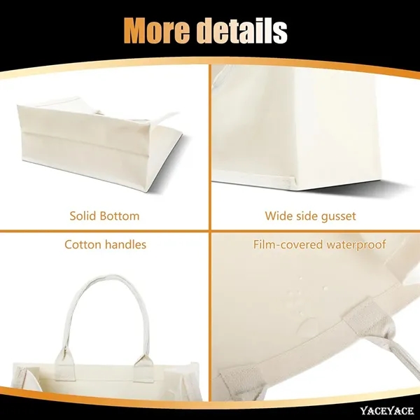 Custom Burlap Film Covered Canvas Tote Bag - Custom Burlap Film Covered Canvas Tote Bag - Image 2 of 4