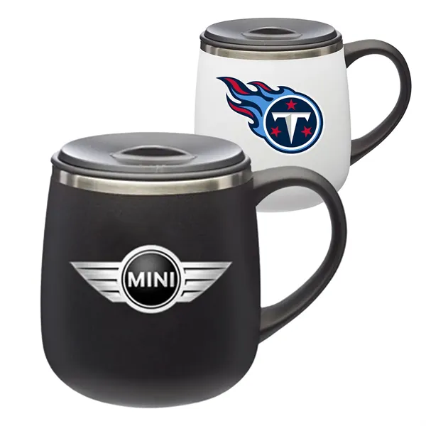11 oz. Modern Stainless Steel Coffee Mugs with Lid - 11 oz. Modern Stainless Steel Coffee Mugs with Lid - Image 0 of 3
