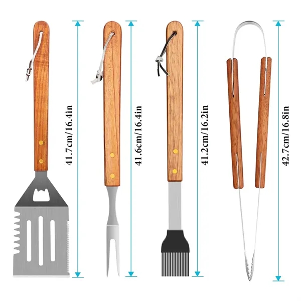 4 in 1 Portable BBQ Grilling Utensil Set with Case - 4 in 1 Portable BBQ Grilling Utensil Set with Case - Image 1 of 6