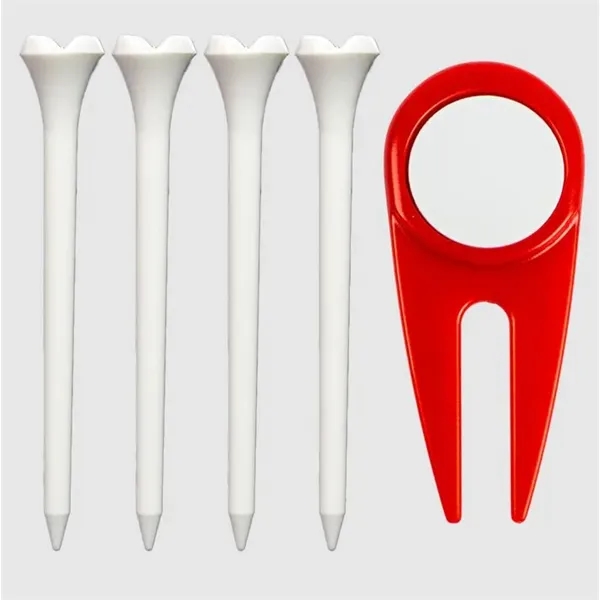 Divot Tool with (4) 3 1/4" Plastic Tees - Divot Tool with (4) 3 1/4" Plastic Tees - Image 2 of 2
