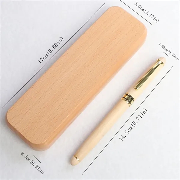 Personalized Pen And Pencil Set In Maple Wood - Personalized Pen And Pencil Set In Maple Wood - Image 1 of 4