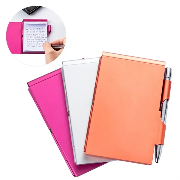 Aluminum Alloy Card Case With Pen Notebook - Aluminum Alloy Card Case With Pen Notebook - Image 0 of 7