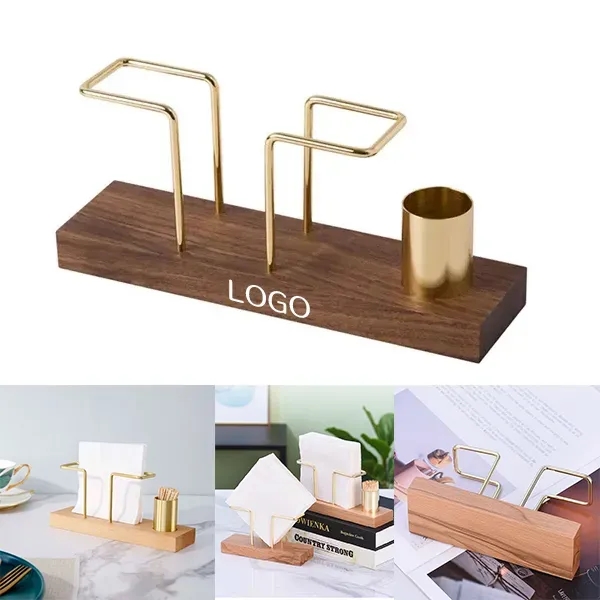 Wooden Vertical Napkin Holder - Toothpick Dispenser Combo - Wooden Vertical Napkin Holder - Toothpick Dispenser Combo - Image 0 of 4
