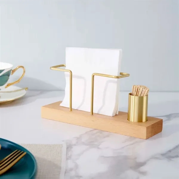 Wooden Vertical Napkin Holder - Toothpick Dispenser Combo - Wooden Vertical Napkin Holder - Toothpick Dispenser Combo - Image 2 of 4