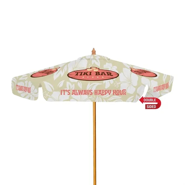 7' Wood Market Umbrella w/Valance Kit Double-Sided (Dye Sub) - 7' Wood Market Umbrella w/Valance Kit Double-Sided (Dye Sub) - Image 0 of 0