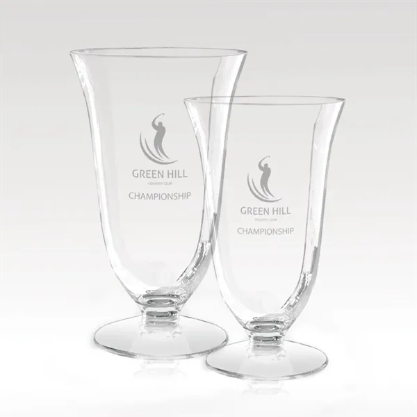 Hand-Blown Crystal Vase - Etched Imprint - Tremolo - Hand-Blown Crystal Vase - Etched Imprint - Tremolo - Image 1 of 1