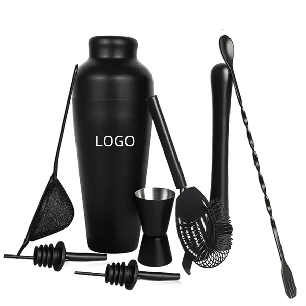 23oz Stainless Steel Cocktail Shaker 8pcs Set - 23oz Stainless Steel Cocktail Shaker 8pcs Set - Image 0 of 4