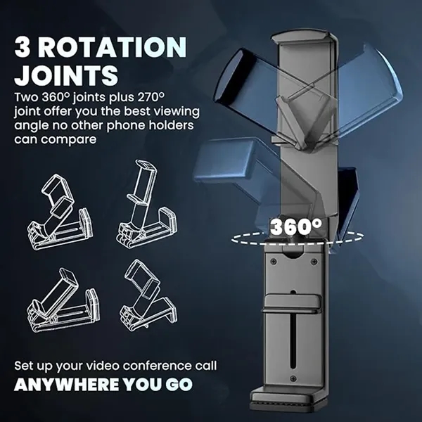 Foldable Universal Phone Holder Clip w/360 Degree Rotating - Foldable Universal Phone Holder Clip w/360 Degree Rotating - Image 2 of 4