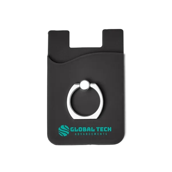 Silicone Card Holder with Metal Ring Phone Stand - Silicone Card Holder with Metal Ring Phone Stand - Image 3 of 12