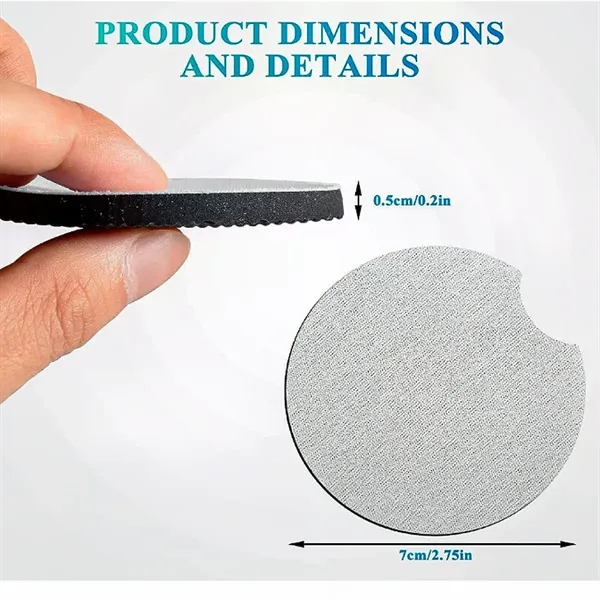 Custom Printed Neoprene White Car Cup Coaster - Custom Printed Neoprene White Car Cup Coaster - Image 1 of 4