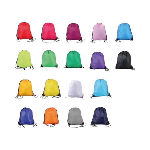 210D Polyester Cinch Backpack Drawstring Bag 16" x 13" - 210D Polyester Cinch Backpack Drawstring Bag 16" x 13" - Image 2 of 5