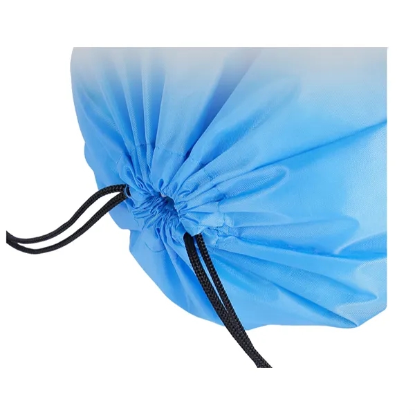 210D Polyester Cinch Backpack Drawstring Bag 16" x 13" - 210D Polyester Cinch Backpack Drawstring Bag 16" x 13" - Image 4 of 5