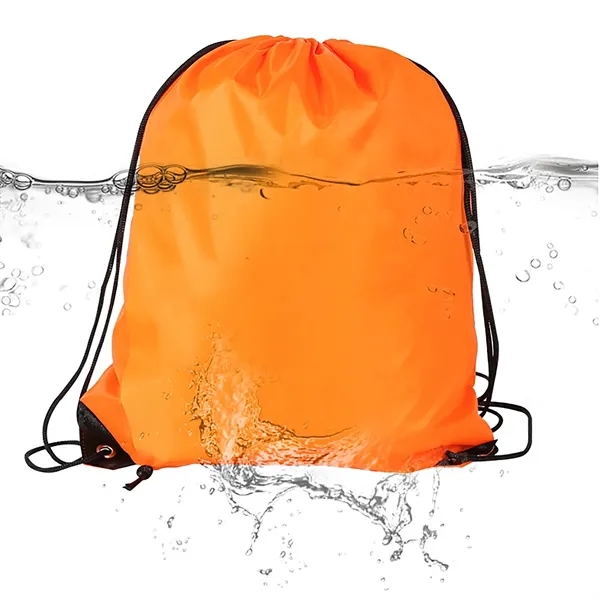 210D Polyester Cinch Backpack Drawstring Bag 16" x 13" - 210D Polyester Cinch Backpack Drawstring Bag 16" x 13" - Image 5 of 5
