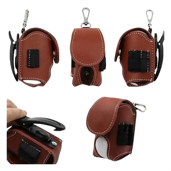 PU Leather Outdoor Portable Small Golf Ball Set Bag - PU Leather Outdoor Portable Small Golf Ball Set Bag - Image 4 of 5