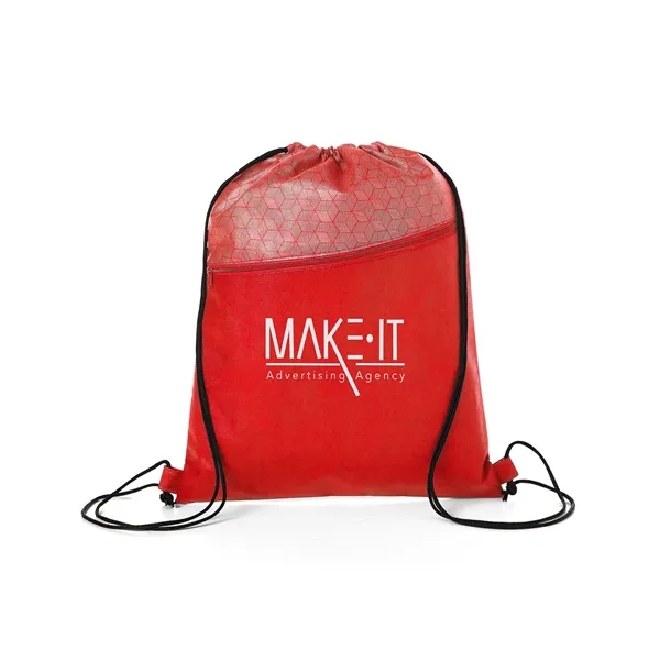 Hexagon Pattern Non-Woven Drawstring Backpack - Hexagon Pattern Non-Woven Drawstring Backpack - Image 2 of 2