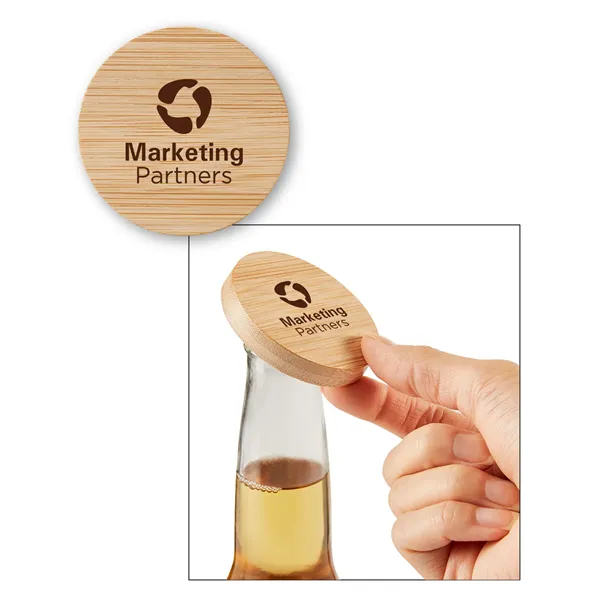 Bamboo Bottle Opener With Magnet - Bamboo Bottle Opener With Magnet - Image 1 of 1