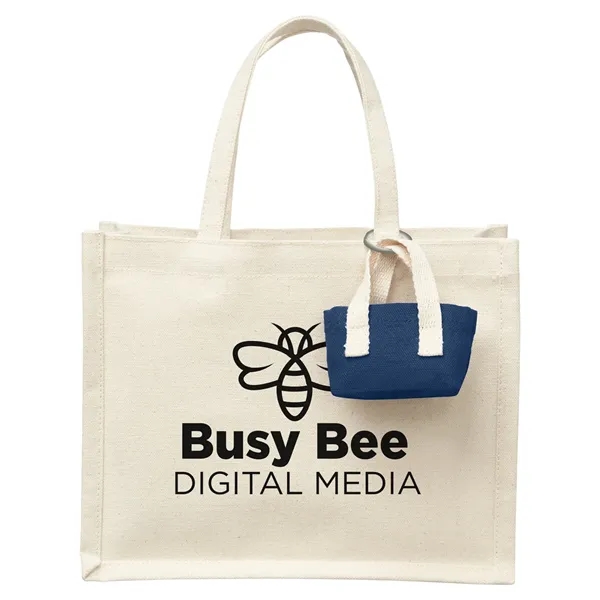 Prime Line. Mini Recycled Cotton Tote Bag with Charm. - Prime Line. Mini Recycled Cotton Tote Bag with Charm. - Image 5 of 7
