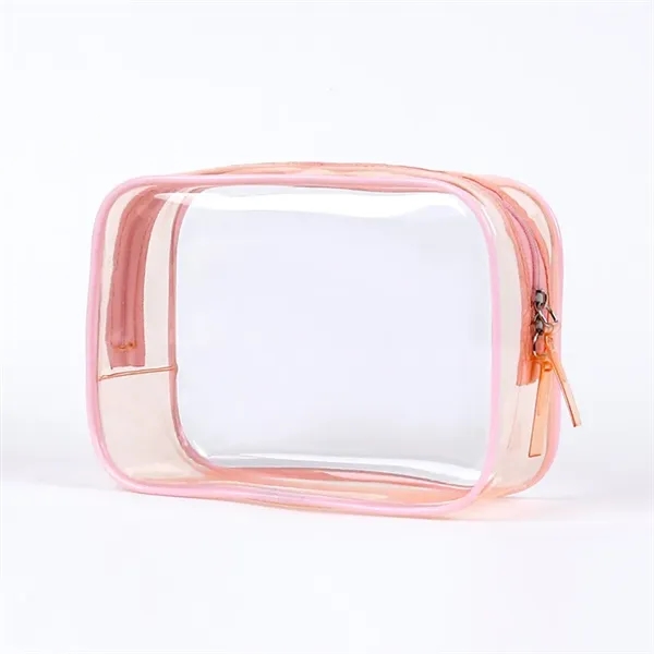 Transparent Cosmetic Toiletry Bag with Zipper - Transparent Cosmetic Toiletry Bag with Zipper - Image 1 of 6