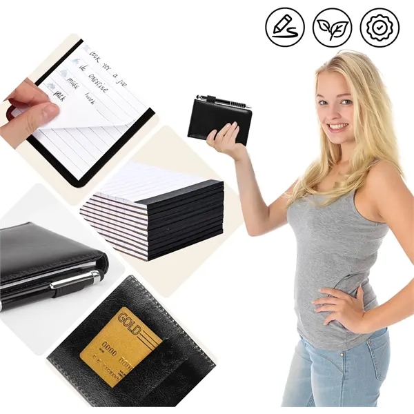 Leather Pocket A7 Notebook with Pen - Leather Pocket A7 Notebook with Pen - Image 3 of 4