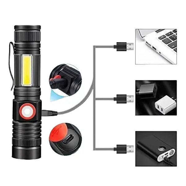Rechargeable LED COB Flashlight with Clip for Work - Rechargeable LED COB Flashlight with Clip for Work - Image 4 of 6
