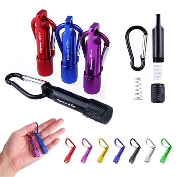 Mini LED Flashlight Keychains Portable Keyring W/ Carabiner - Mini LED Flashlight Keychains Portable Keyring W/ Carabiner - Image 0 of 7