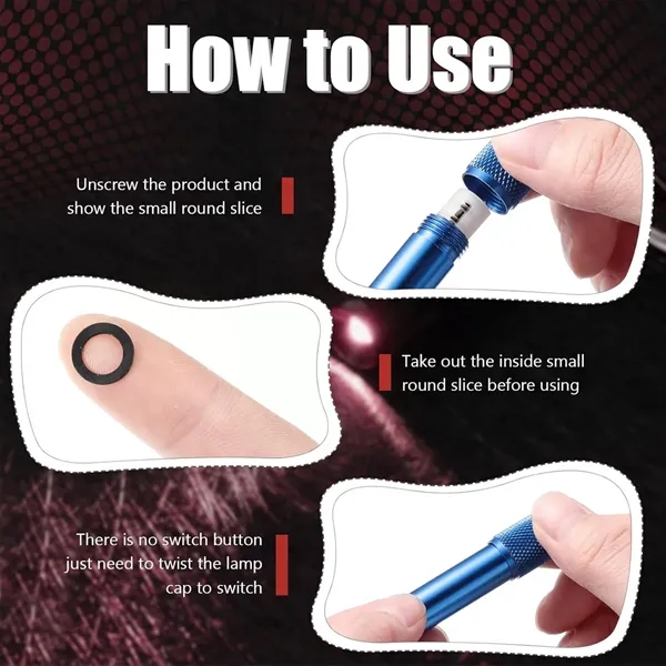 Mini LED Flashlight Keychains Portable Keyring W/ Carabiner - Mini LED Flashlight Keychains Portable Keyring W/ Carabiner - Image 4 of 7