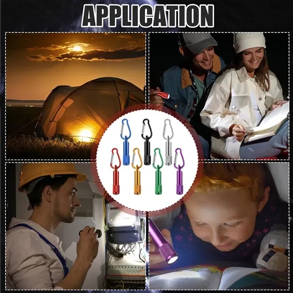 Mini LED Flashlight Keychains Portable Keyring W/ Carabiner - Mini LED Flashlight Keychains Portable Keyring W/ Carabiner - Image 1 of 7