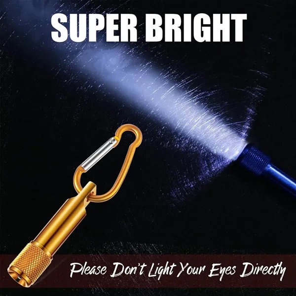 Mini LED Flashlight Keychains Portable Keyring W/ Carabiner - Mini LED Flashlight Keychains Portable Keyring W/ Carabiner - Image 2 of 7