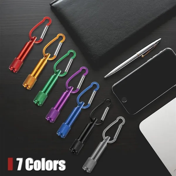 Mini LED Flashlight Keychains Portable Keyring W/ Carabiner - Mini LED Flashlight Keychains Portable Keyring W/ Carabiner - Image 6 of 7