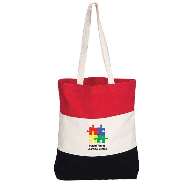 TRI-COLOUR COTTON TOTE - TRI-COLOUR COTTON TOTE - Image 1 of 2