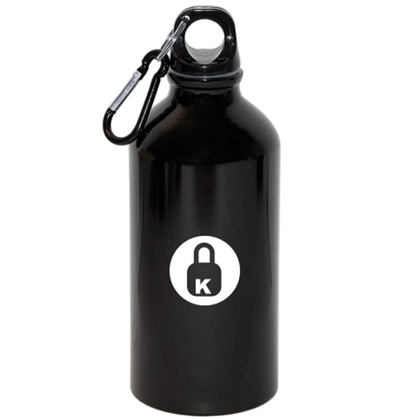 500 ml (17oz.) ALUMINUM WATER BOTTLE WITH CARABINEER - 500 ml (17oz.) ALUMINUM WATER BOTTLE WITH CARABINEER - Image 0 of 4