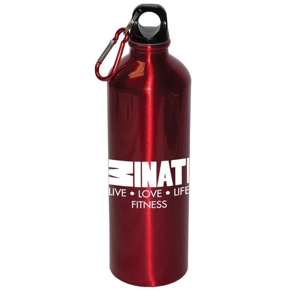 750 ML (25 OZ.) ALUMINUM WATER BOTTLE WITH CARABINEER - 750 ML (25 OZ.) ALUMINUM WATER BOTTLE WITH CARABINEER - Image 2 of 4