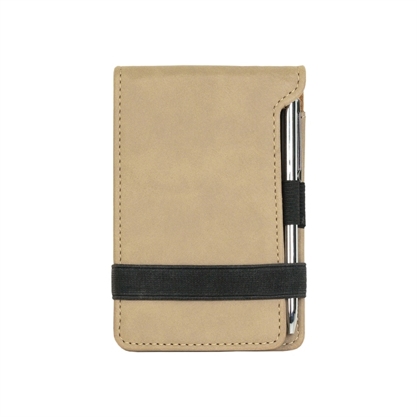 Light Brown Leatherette Mini Notepad with Pen - Light Brown Leatherette Mini Notepad with Pen - Image 1 of 1