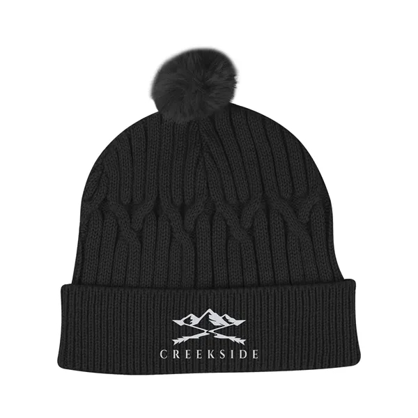 Courtney Cable Knit rPET Pom Beanie - Courtney Cable Knit rPET Pom Beanie - Image 1 of 4